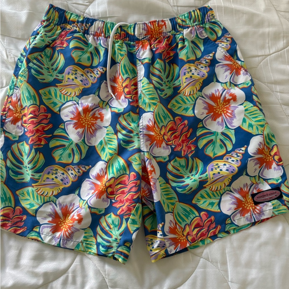 Vineyard Vines Blue Floral Swim Trunks